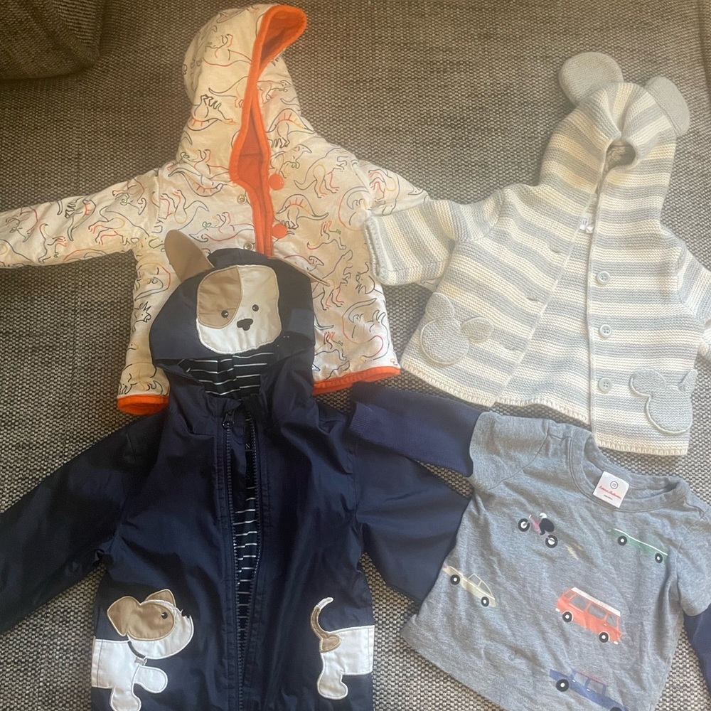 Baby Boy Lot age 6-12 months Tea Collection, Baby Gap, Sweaters and Jackets